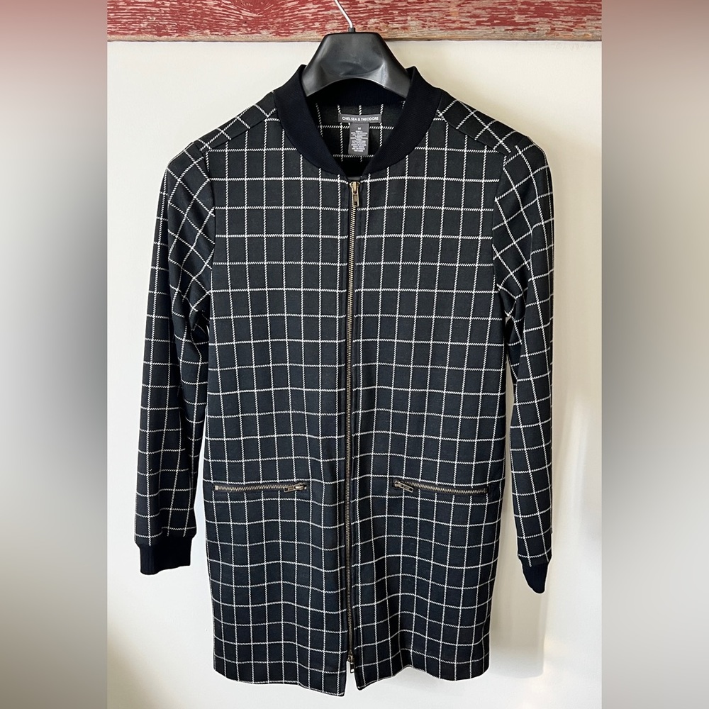 Chelsea Theodore Plaid longline bomber